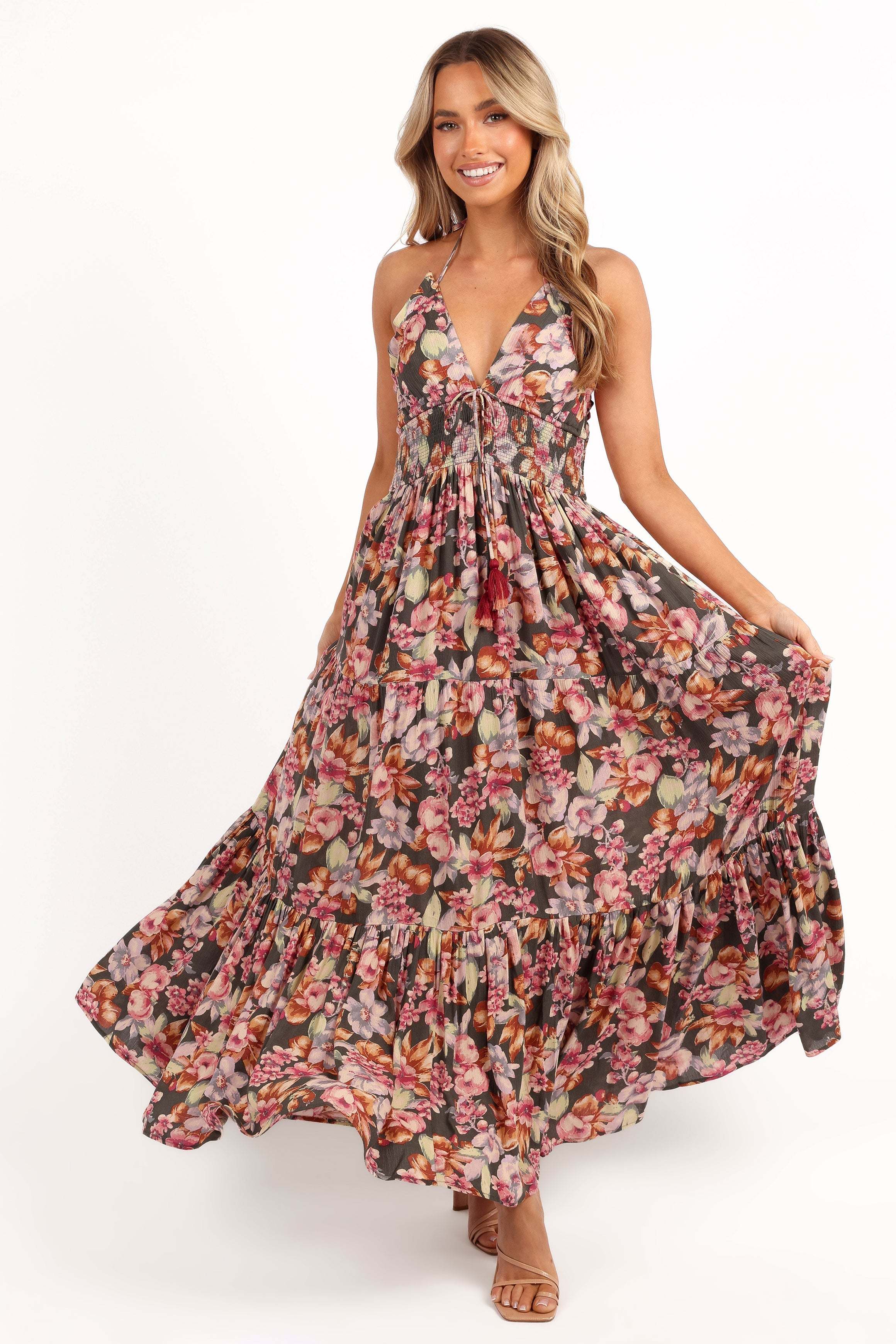 Benson Maxi Dress - Dark Green/Multi - L - Image 13