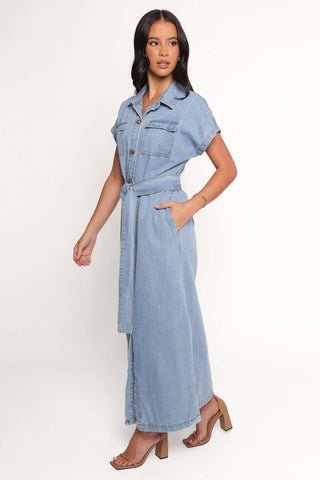 Griffin Shirt Maxi Dress - Denim - XL - Image 36