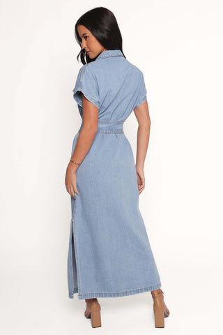 Griffin Shirt Maxi Dress - Denim - XL - Image 37