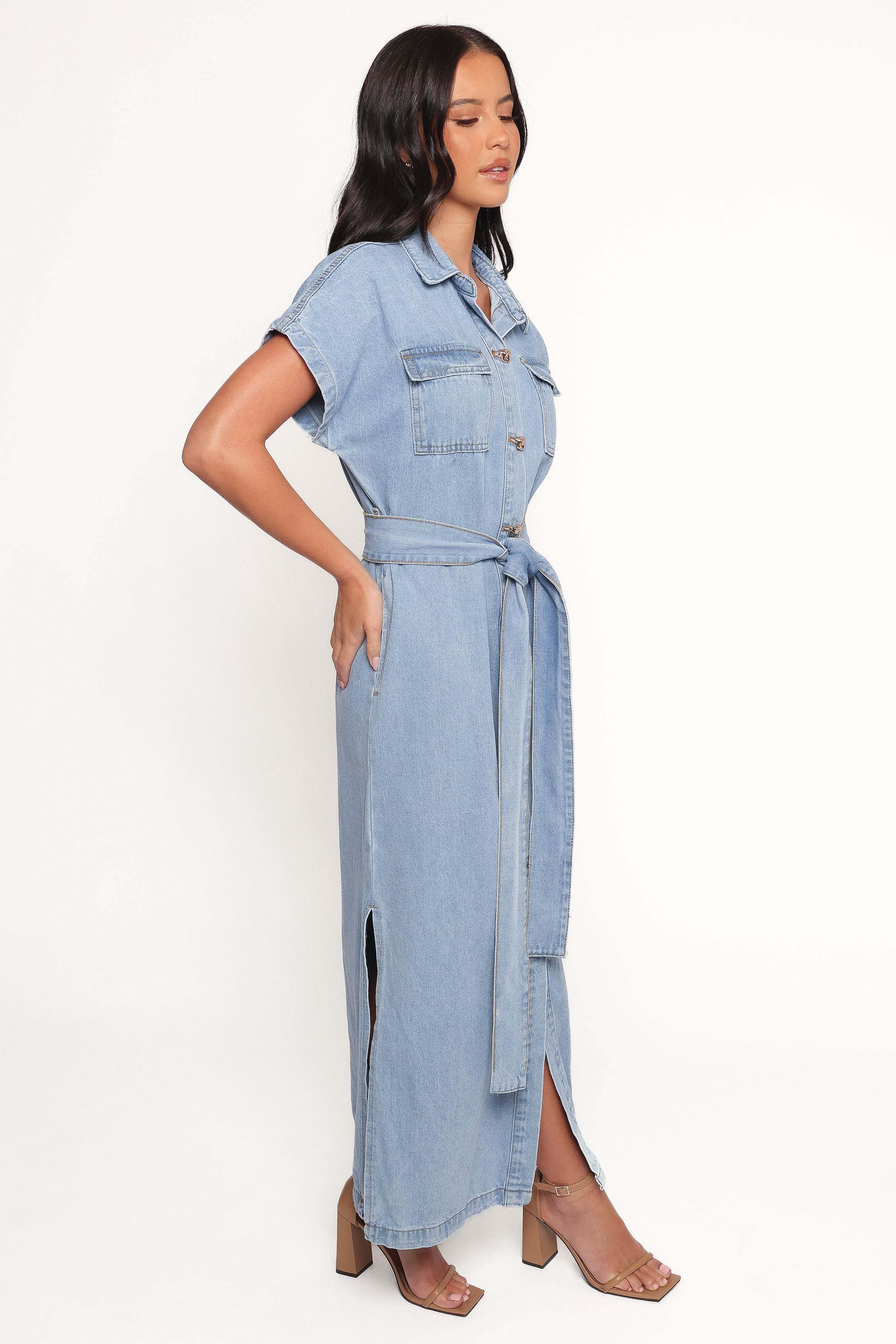 Griffin Shirt Maxi Dress - Denim - XL - Image 38
