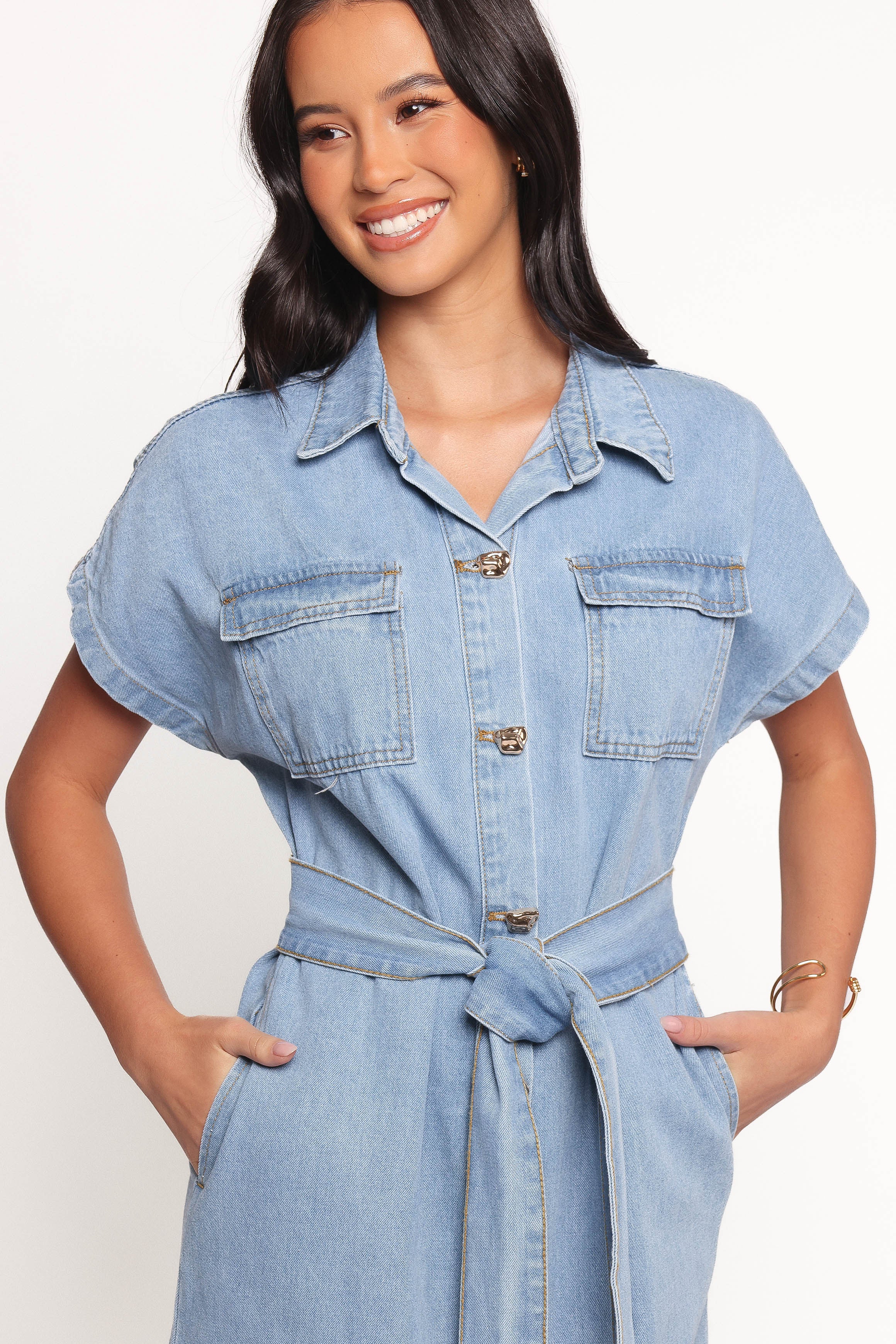 Griffin Shirt Maxi Dress - Denim - XL - Image 35