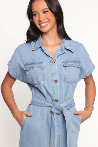 Griffin Shirt Maxi Dress - Denim - XL - Image 35