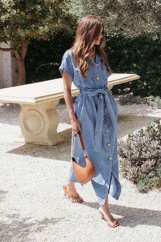 Griffin Shirt Maxi Dress - Denim - XL - Image 40