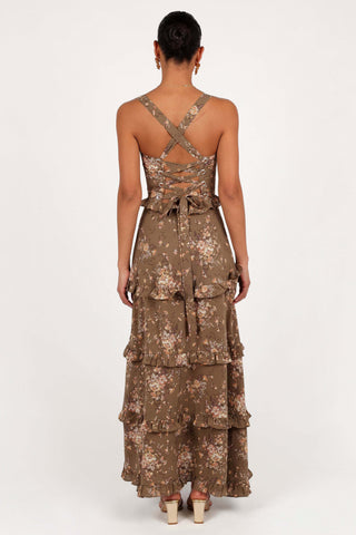 Lillee Tiered Maxi Dress - Olive Print - XL - Image 42