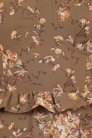 Lillee Tiered Maxi Dress - Olive Print - XL - Image 45