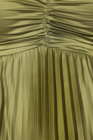 Naira Pleated Maxi Dress - Palm Green - 16 - Image 79