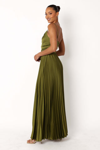 Naira Pleated Maxi Dress - Palm Green - 16 - Image 73