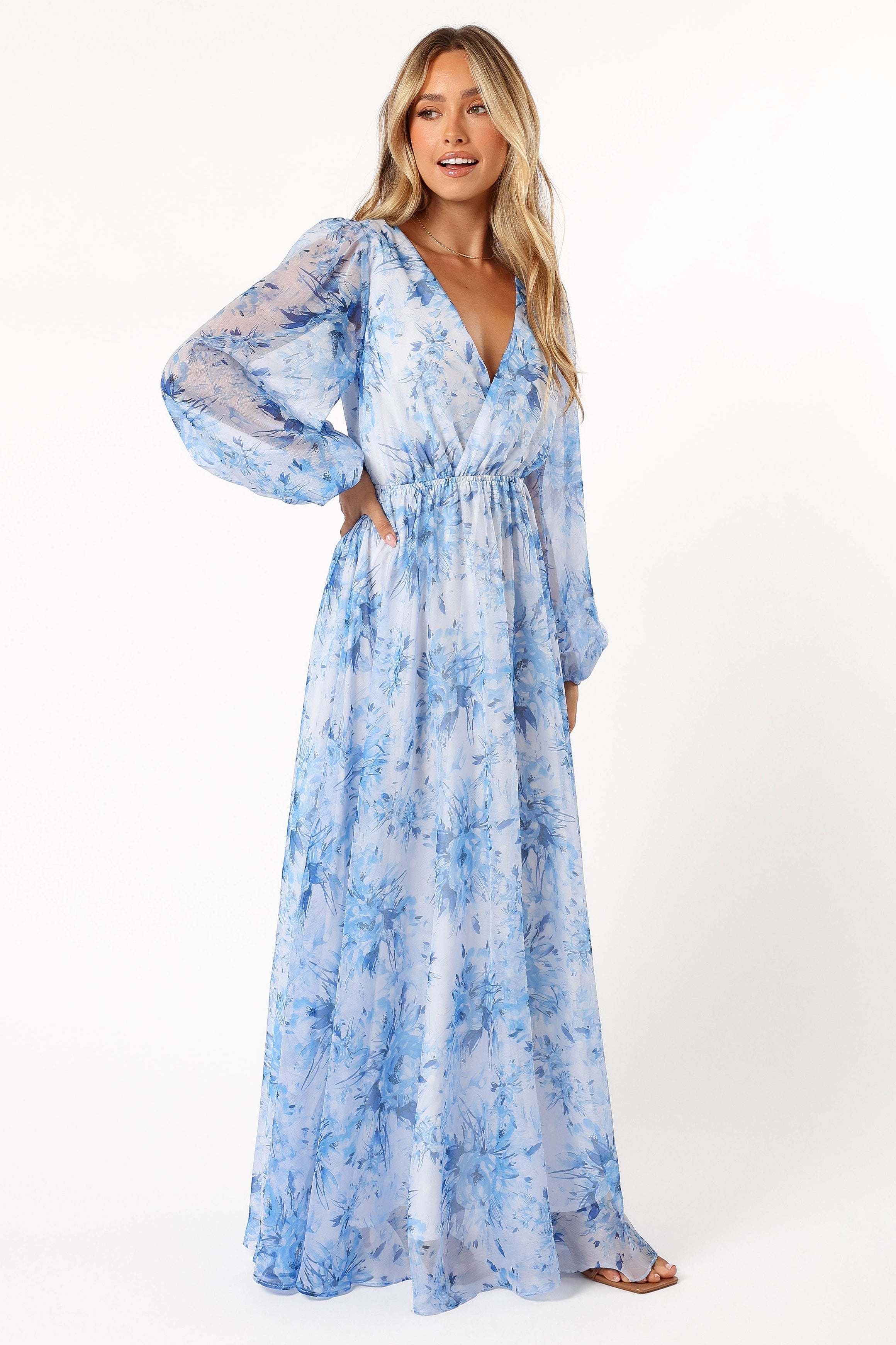 Anisa Maxi Dress - Blue Floral - XL - Image 48
