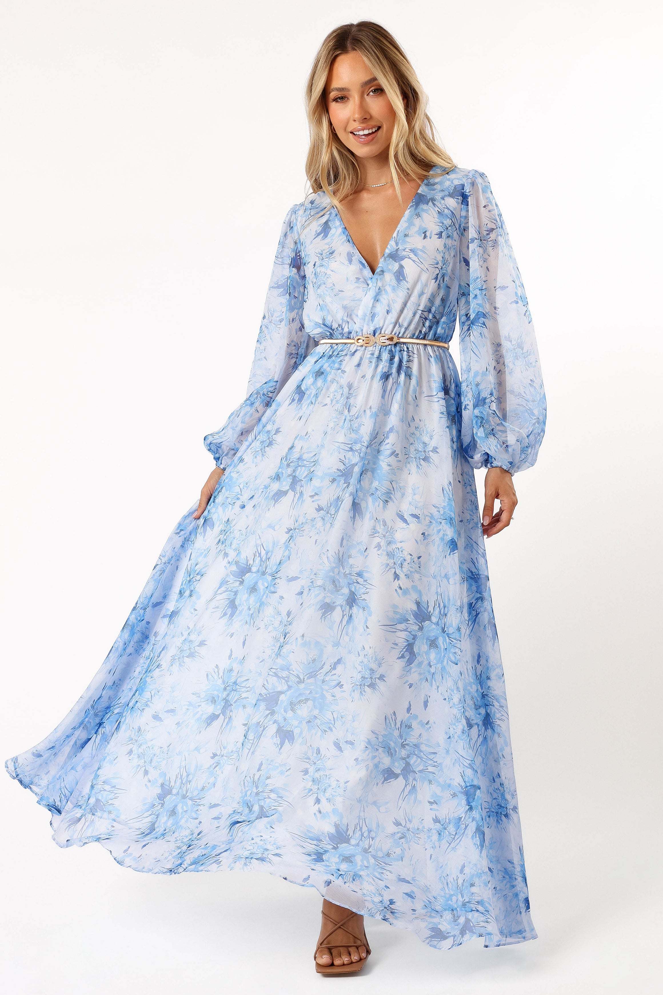 Anisa Maxi Dress - Blue Floral - XL - Image 43