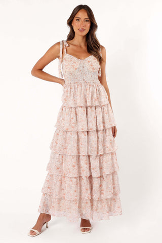 Kristah Maxi Dress - Peach Floral - XL - Image 29