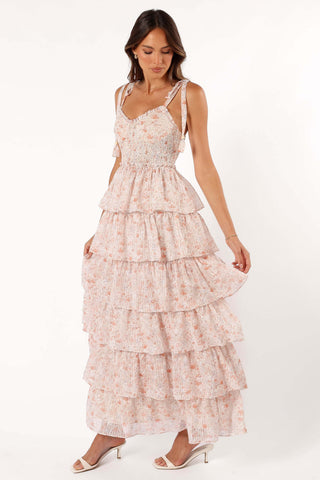 Kristah Maxi Dress - Peach Floral - XL - Image 31
