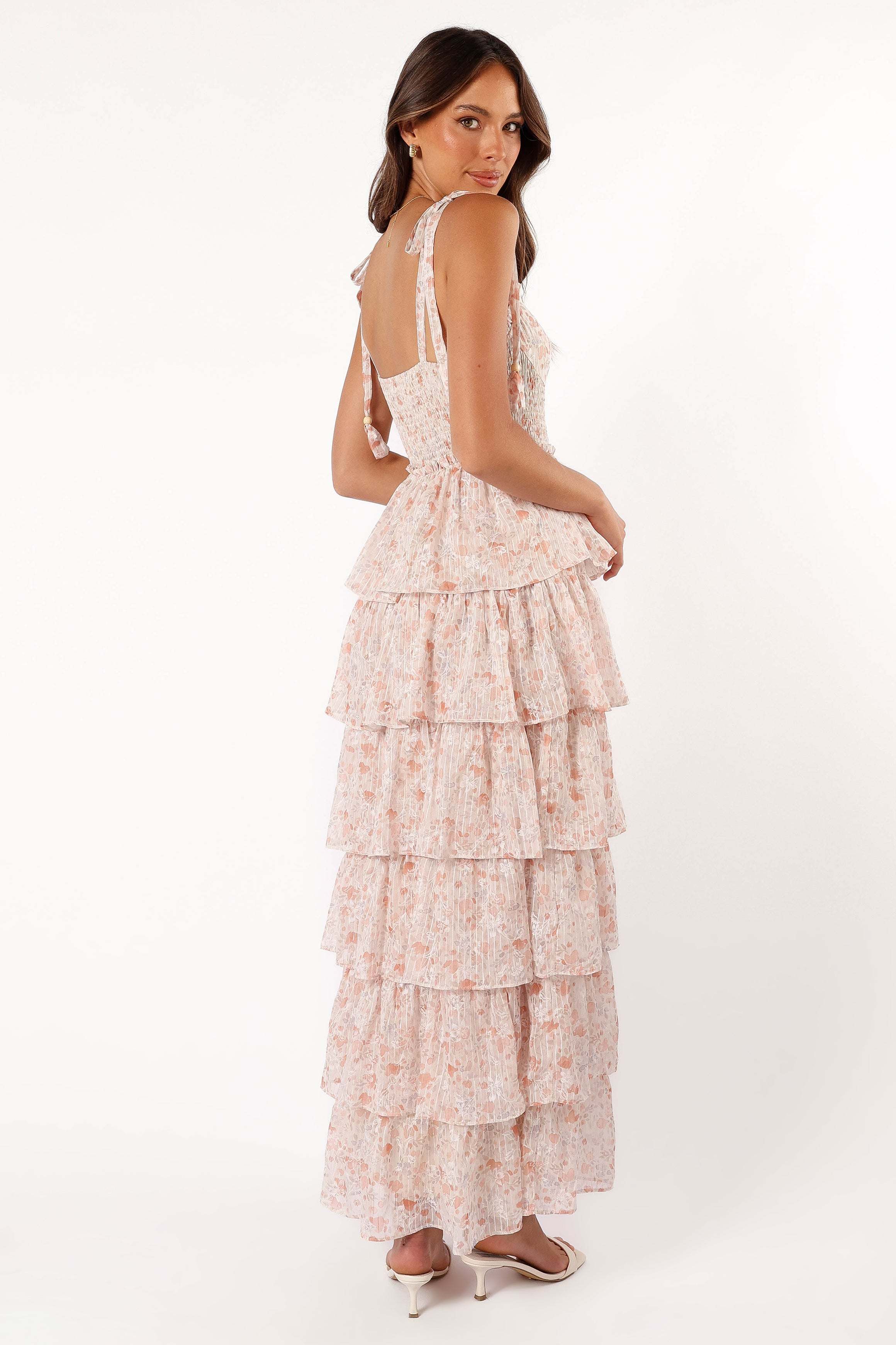 Kristah Maxi Dress - Peach Floral - XL - Image 32