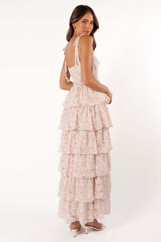 Kristah Maxi Dress - Peach Floral - XL - Image 32