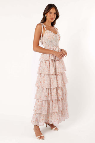 Kristah Maxi Dress - Peach Floral - XL - Image 33