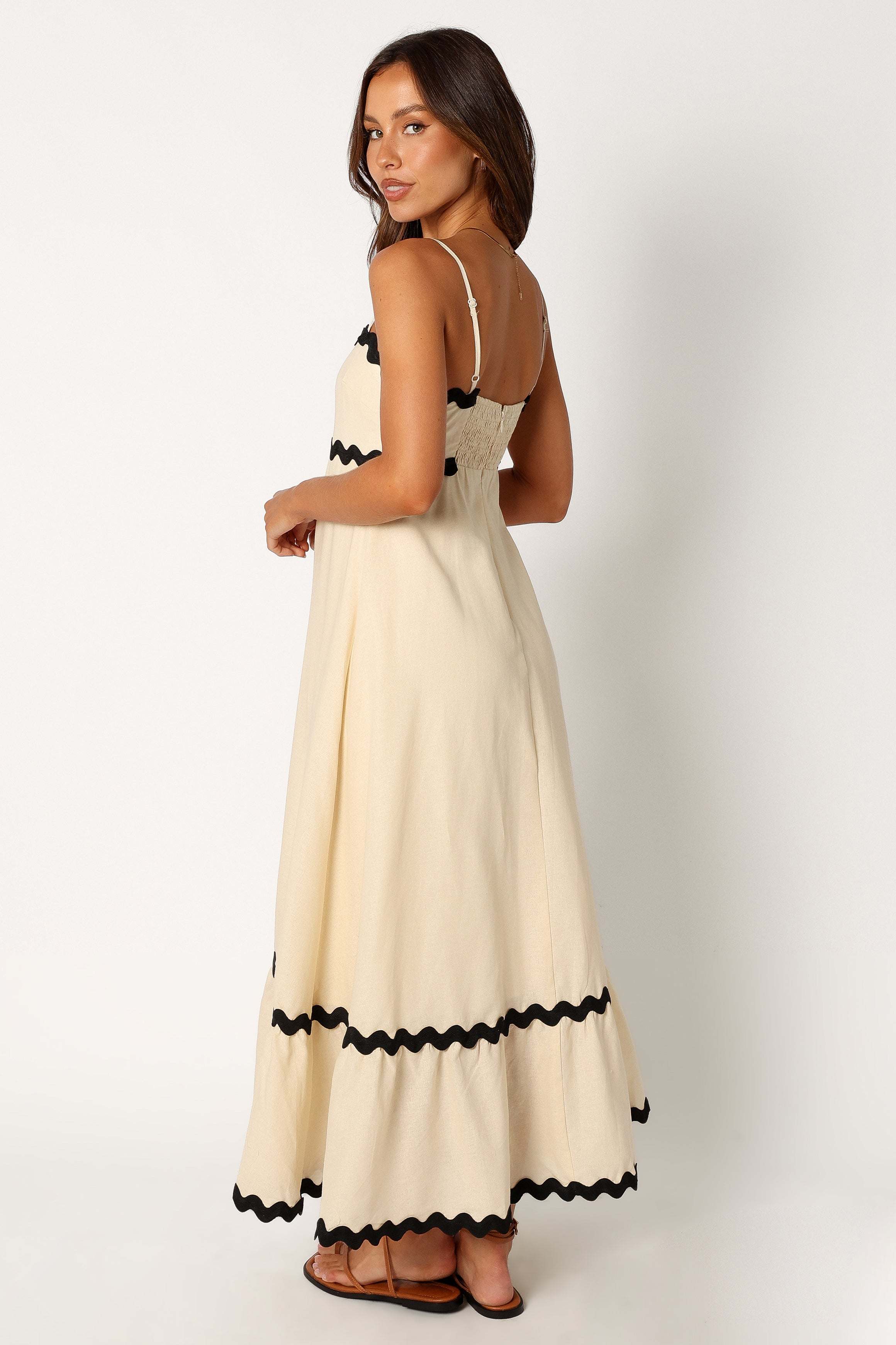 Yana Maxi Dress - Cream Black - XL - Image 35