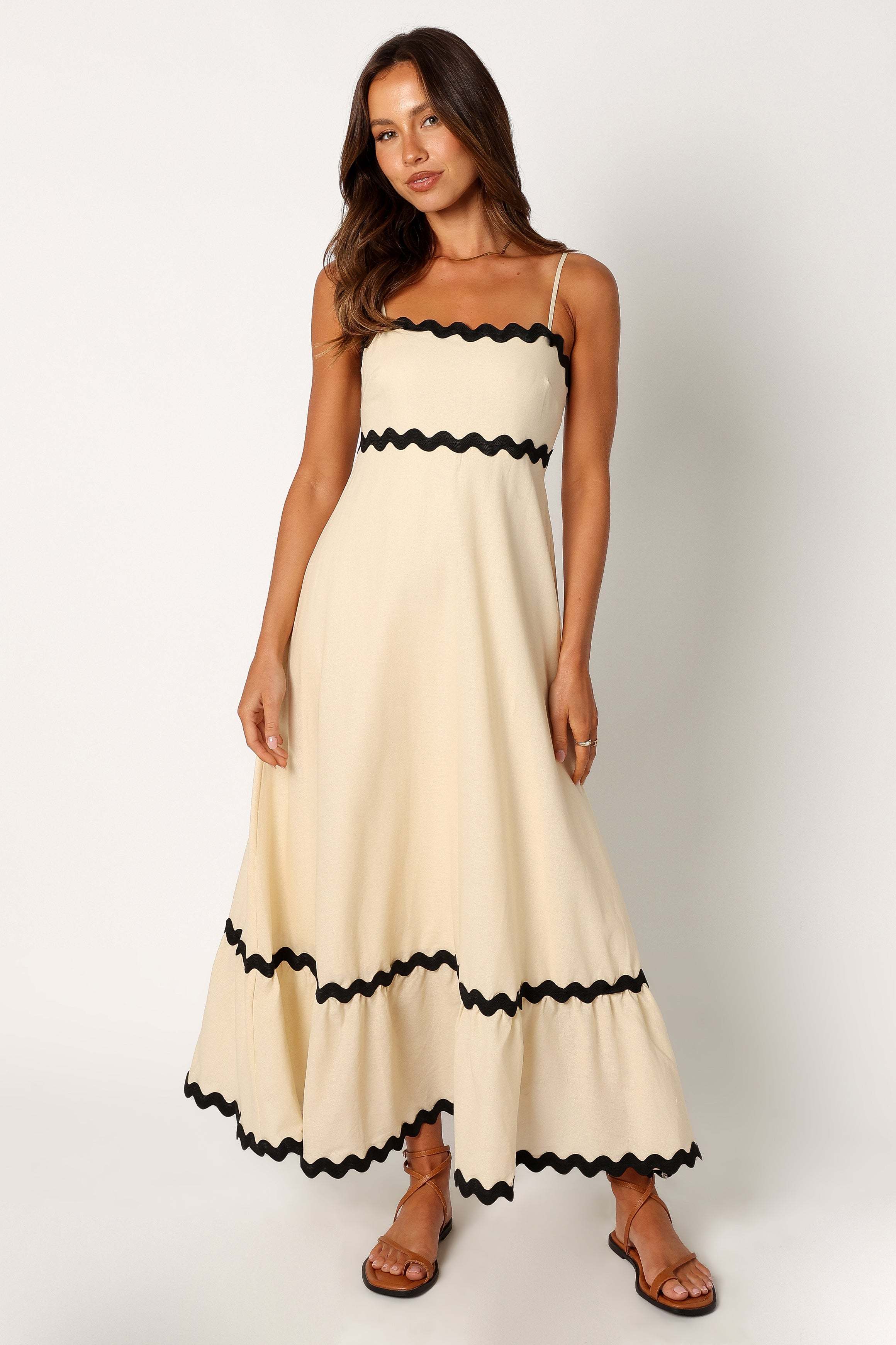 Yana Maxi Dress - Cream Black - XL - Image 38
